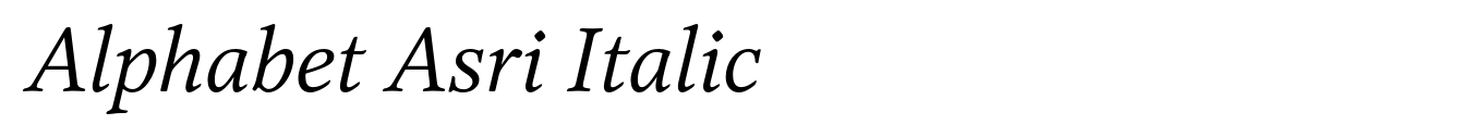 Alphabet Asri Italic